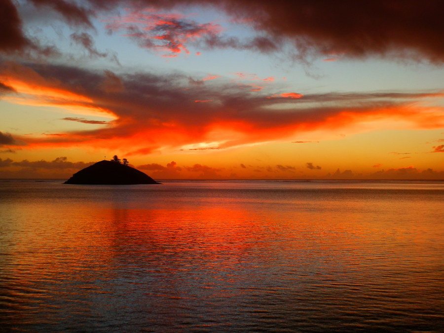 Sunset over Blackburn Island, Lord Howe Island, New South Wales